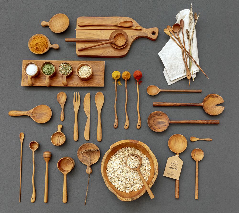 originalhome-kuchenaccessoires-1 Holzschälchen mit Löffel für Salz, Pfeffer oder Gewürze