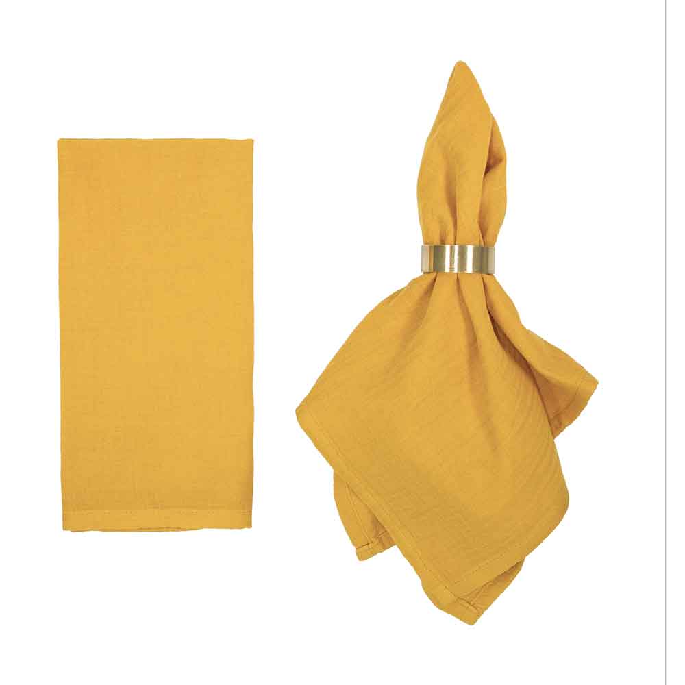 silk-linen-musselinservietten-senfgelb-mustard Musselin Servietten SENFGELB | mustard - 4er Set