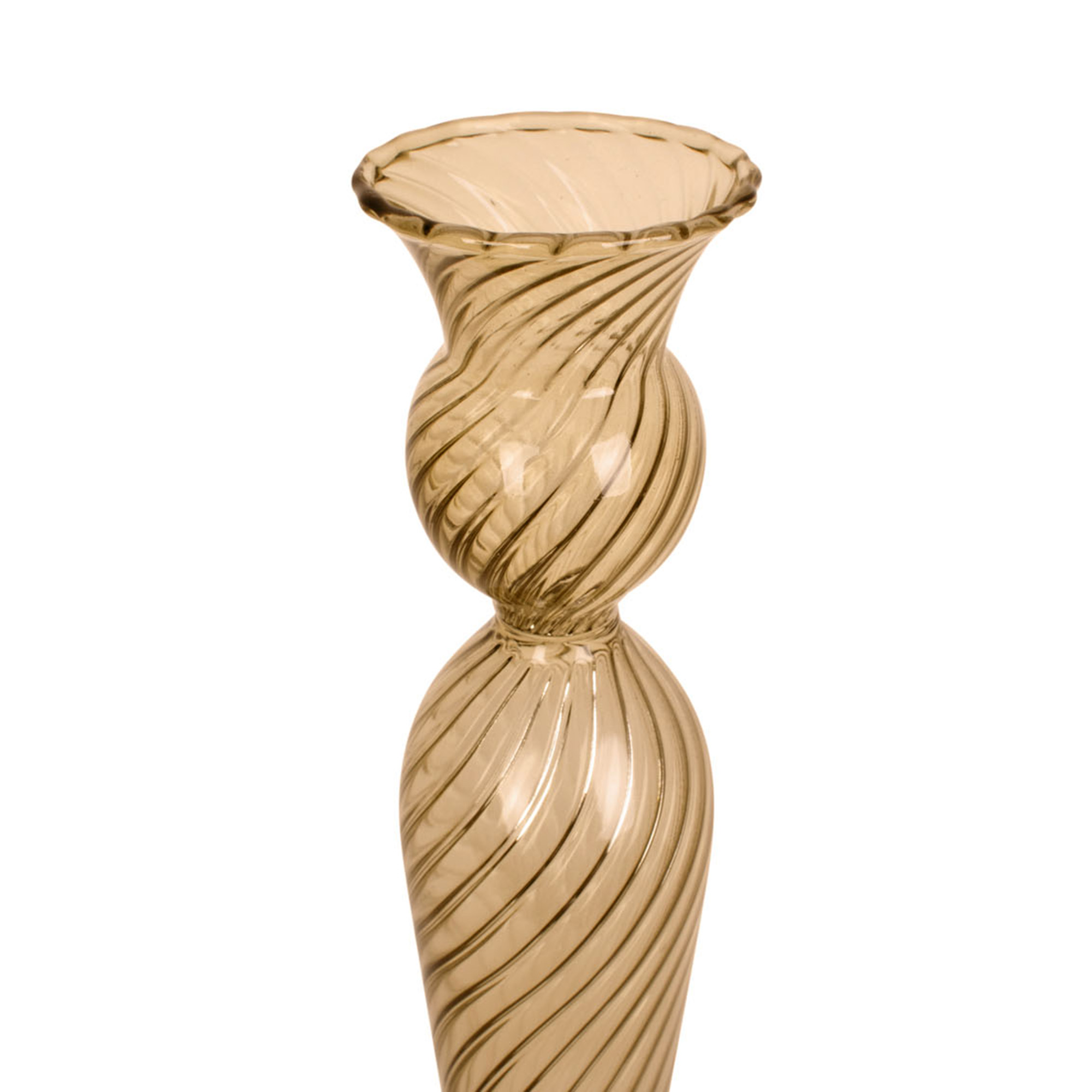 present-time-kerzenstaender-glas-amber-L-2 Kerzenständer SWIRL amber, H 26,5 cm