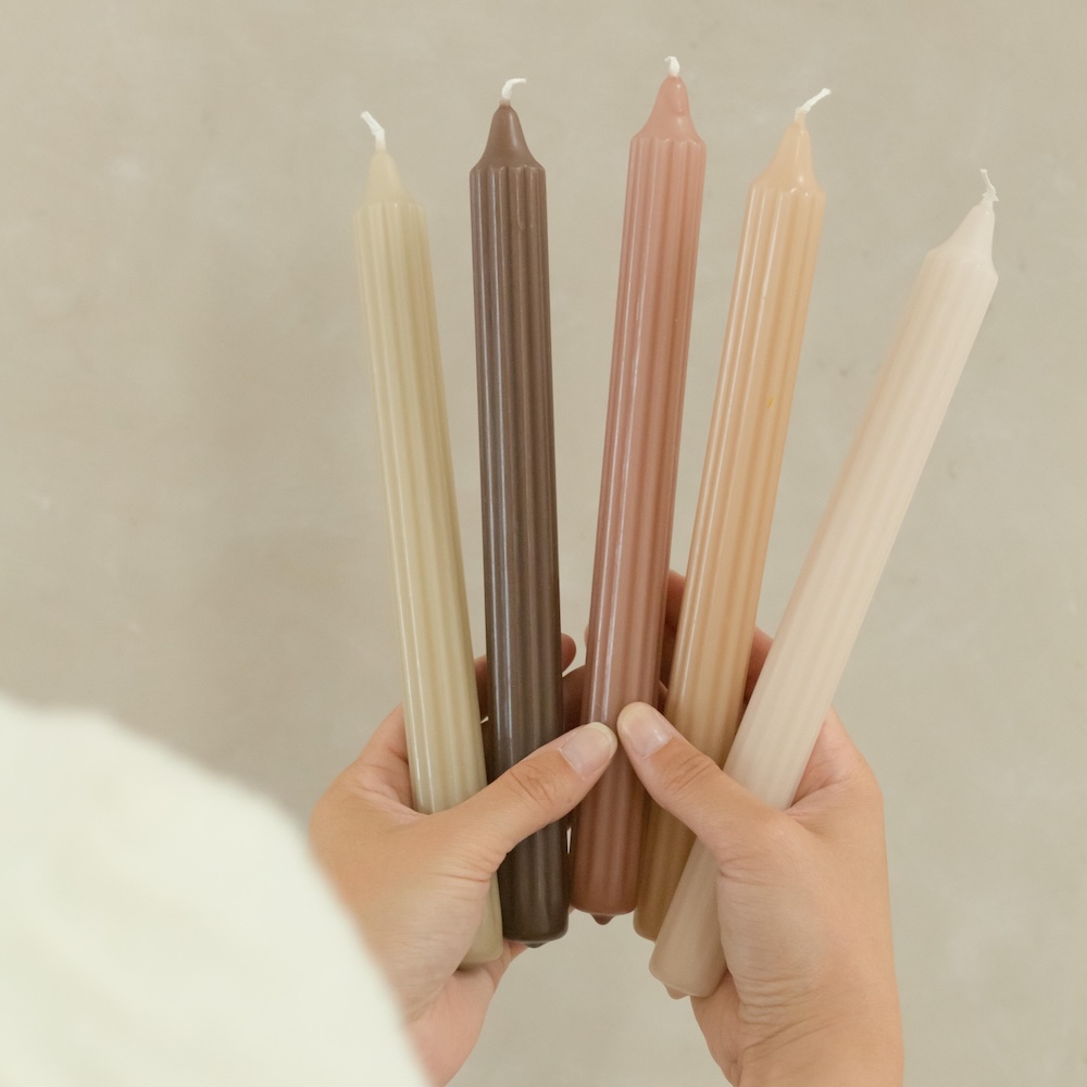 Gerillte Stabkerzen im 4er Set | Blush Gerillte Stabkerzen im 4er Set | Blush